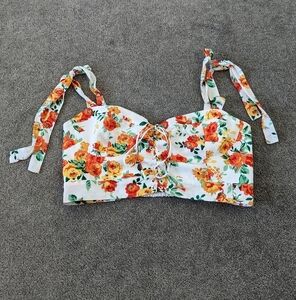 Seanna Floral Print Crop Top Women's Large NEW NWT